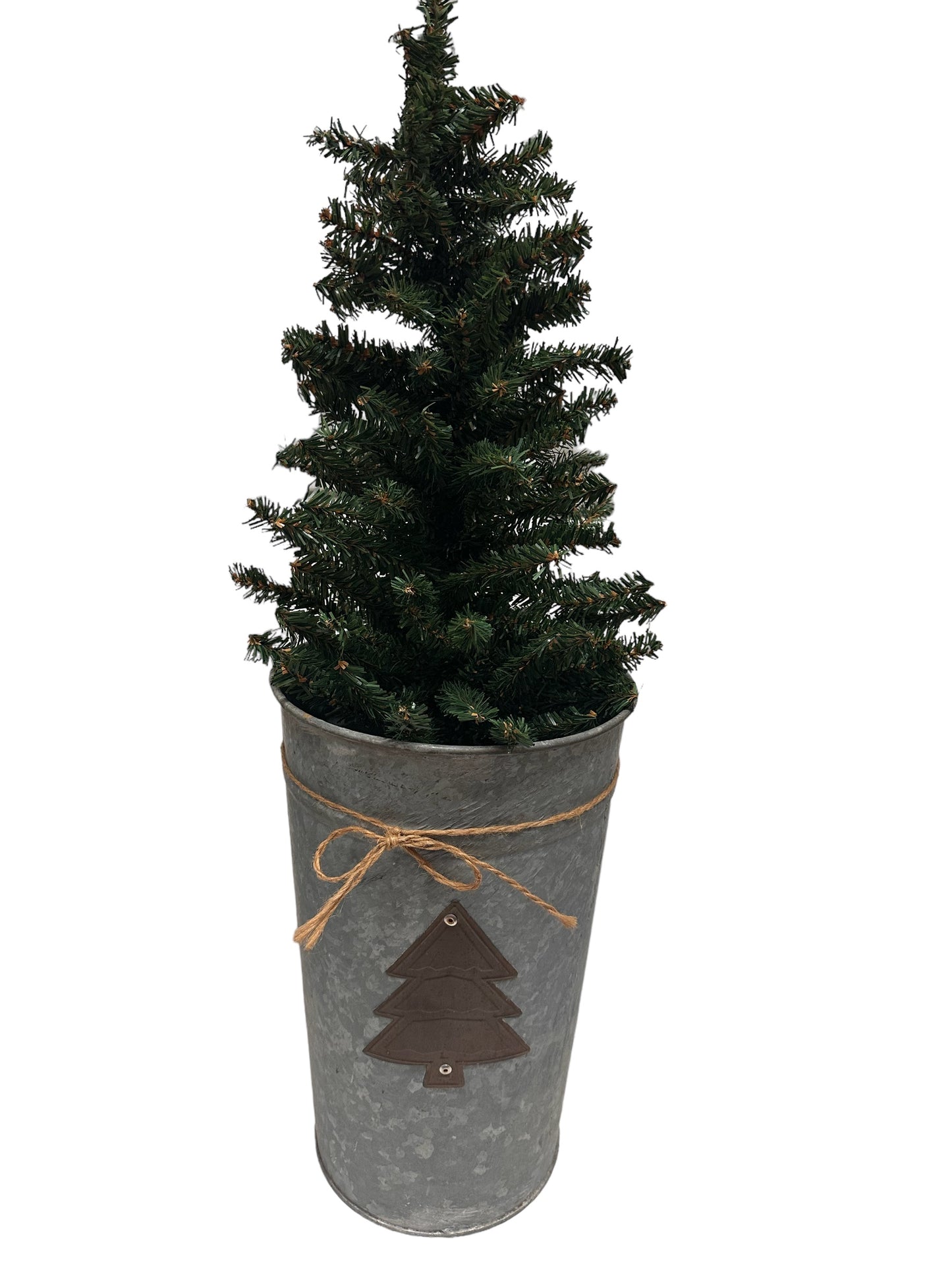 Bucket with Christmas Tree