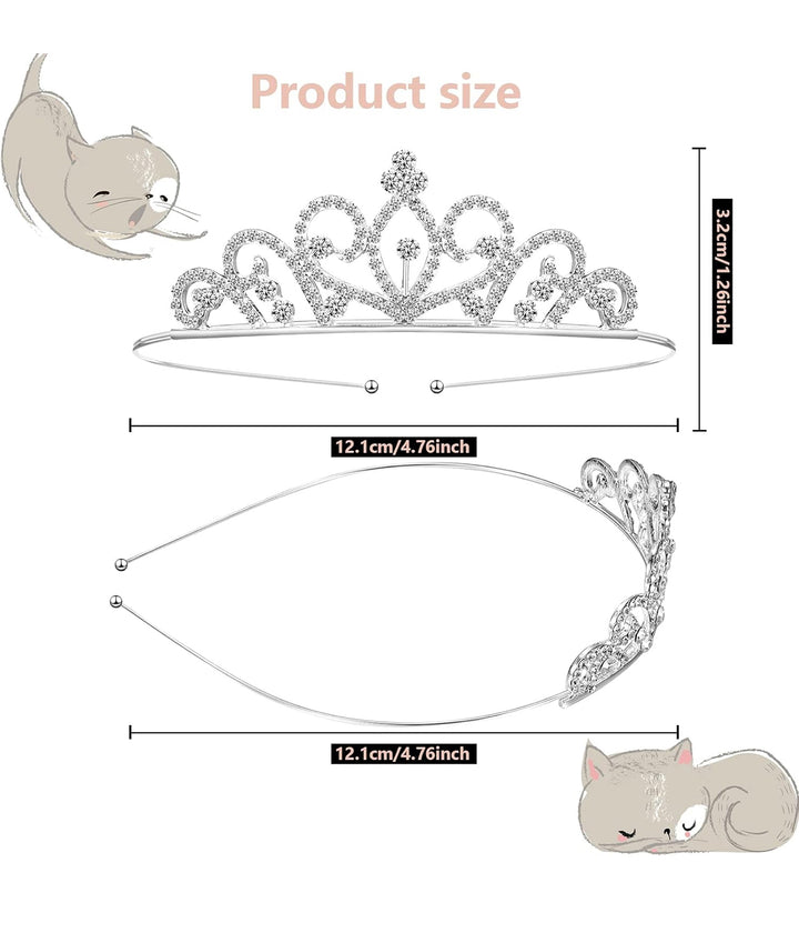 Silver children’s rhinestone crown, 3.2cm high and 12.1cm wide.