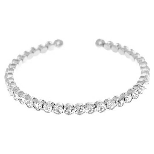 Round Stone Basic Open Cuff Bracelet