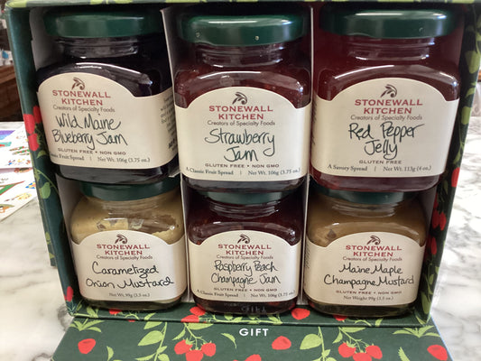Classic Sampler Collection gift set with six Stonewall Kitchen flavors; each jar 3.75 oz.