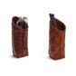 Chestnut woven leather eyeglass holder, brown, upright design. Available in small and large sizes.