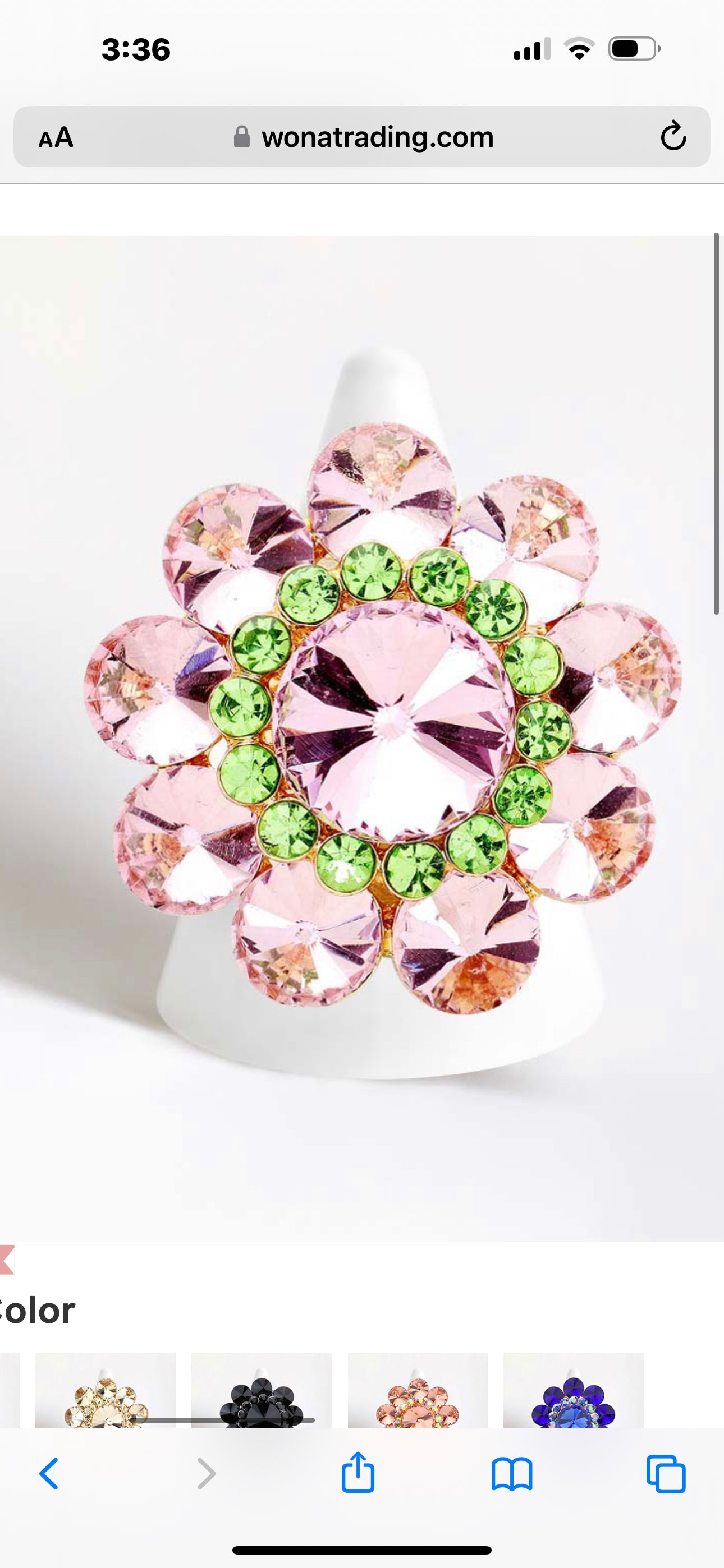 Round Crystal Flower Stretch Jewelry