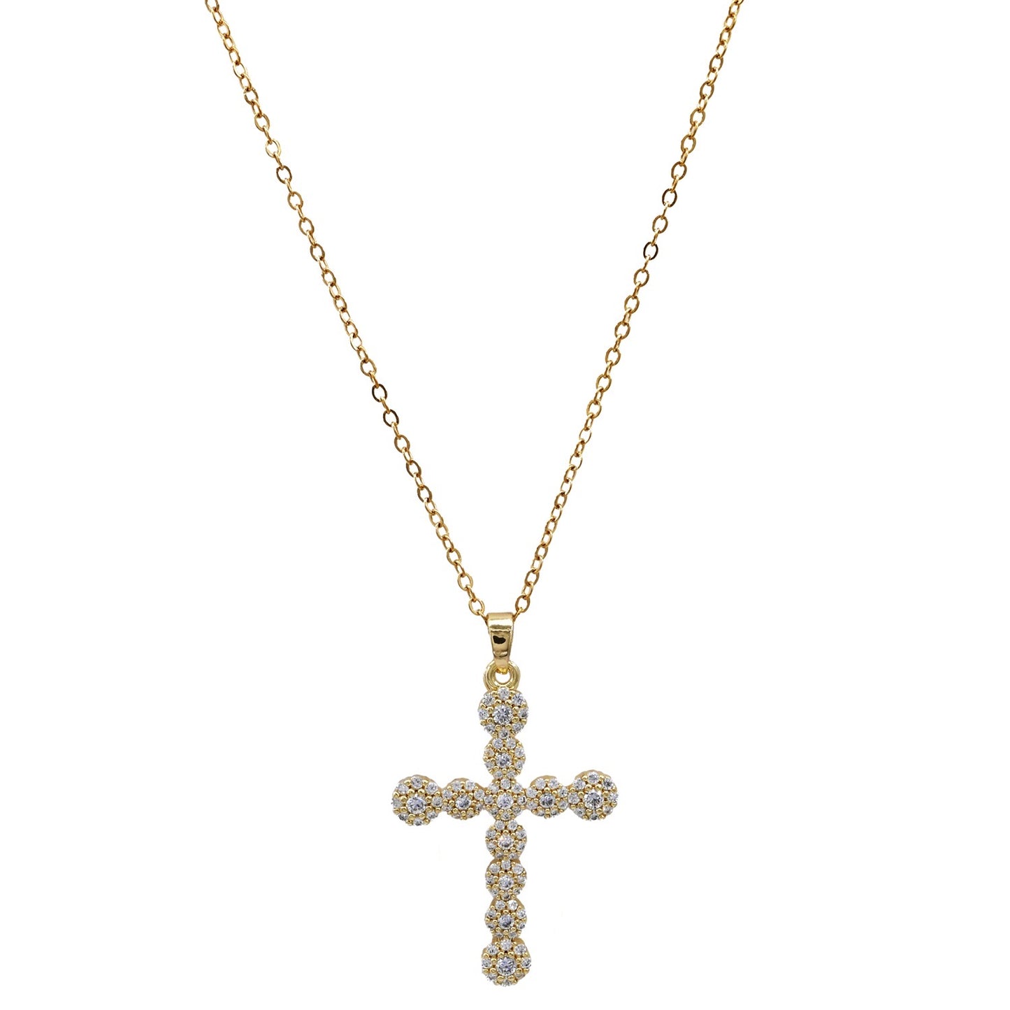 Two Tiered Round Cz Gold Dipped Earring