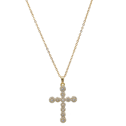 Two Tiered Round Cz Gold Dipped Earring