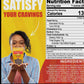 Chocolate Amaretto Cherries, 3.5oz bag. Text: “SATISFY YOUR CRAVINGS.” Nutrition facts and ingredients shown.
