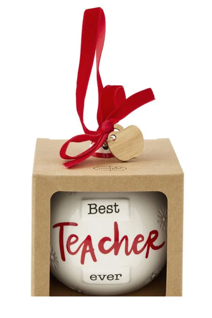 Best Teacher Round Ornament