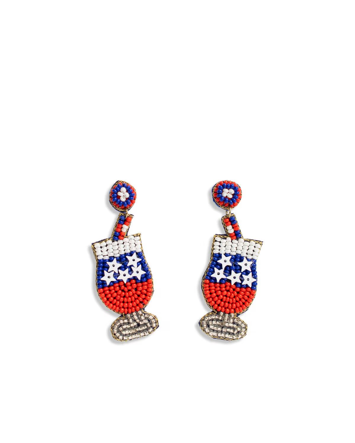 USA Beaded Cocktail Earrings