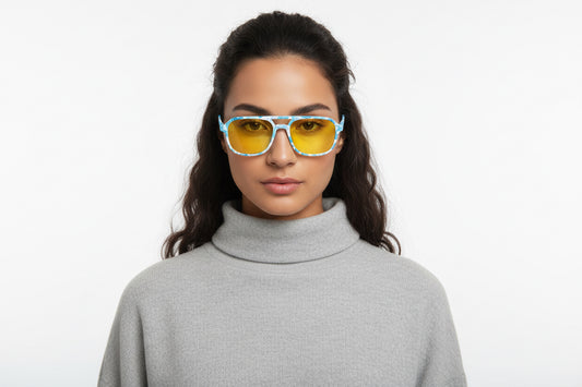 Blue and White Floral Women’s Sunglasses