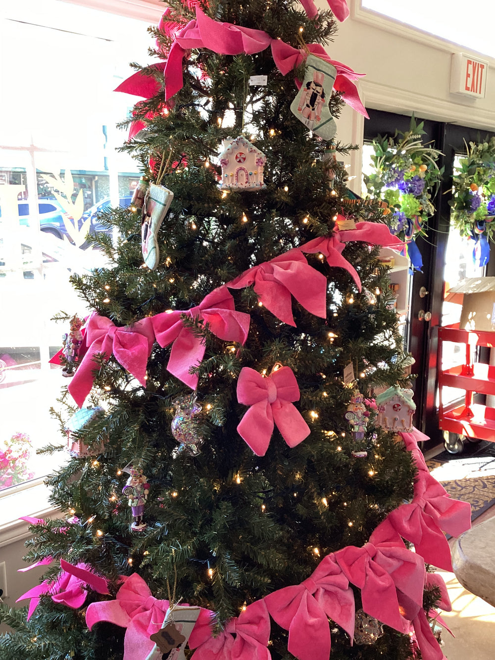 Bow Banner with large pink velvet bows. Available in multiple sizes.