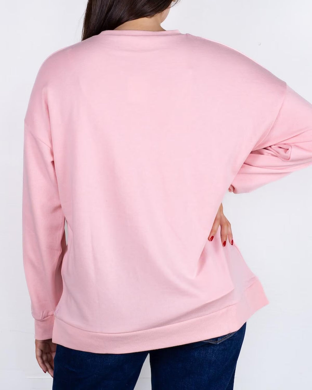Clara Wreath Sequin Sweatshirt featuring sequin wreath design; available in sizes XS-XL.