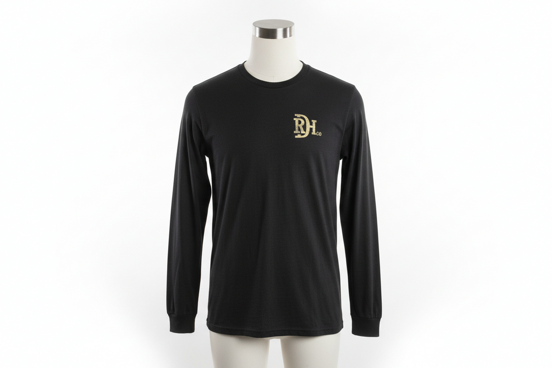 Black Western shirt with small beige "RH" logo on left chest. Available sizes: S, M, L, XL, XXL.