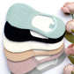 Six pairs of No Slip Sneaker Socks—Cable Knit, pastel/neutral shades, available in S/M/L.