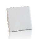 Square white Simple Scallop Minis cookie with scalloped edges. Available in mini size. Customizable.
