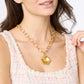Bloom Necklace: 24K gold plate chain with large floral pendant and adjustable toggle closure. Available in S, M, L.