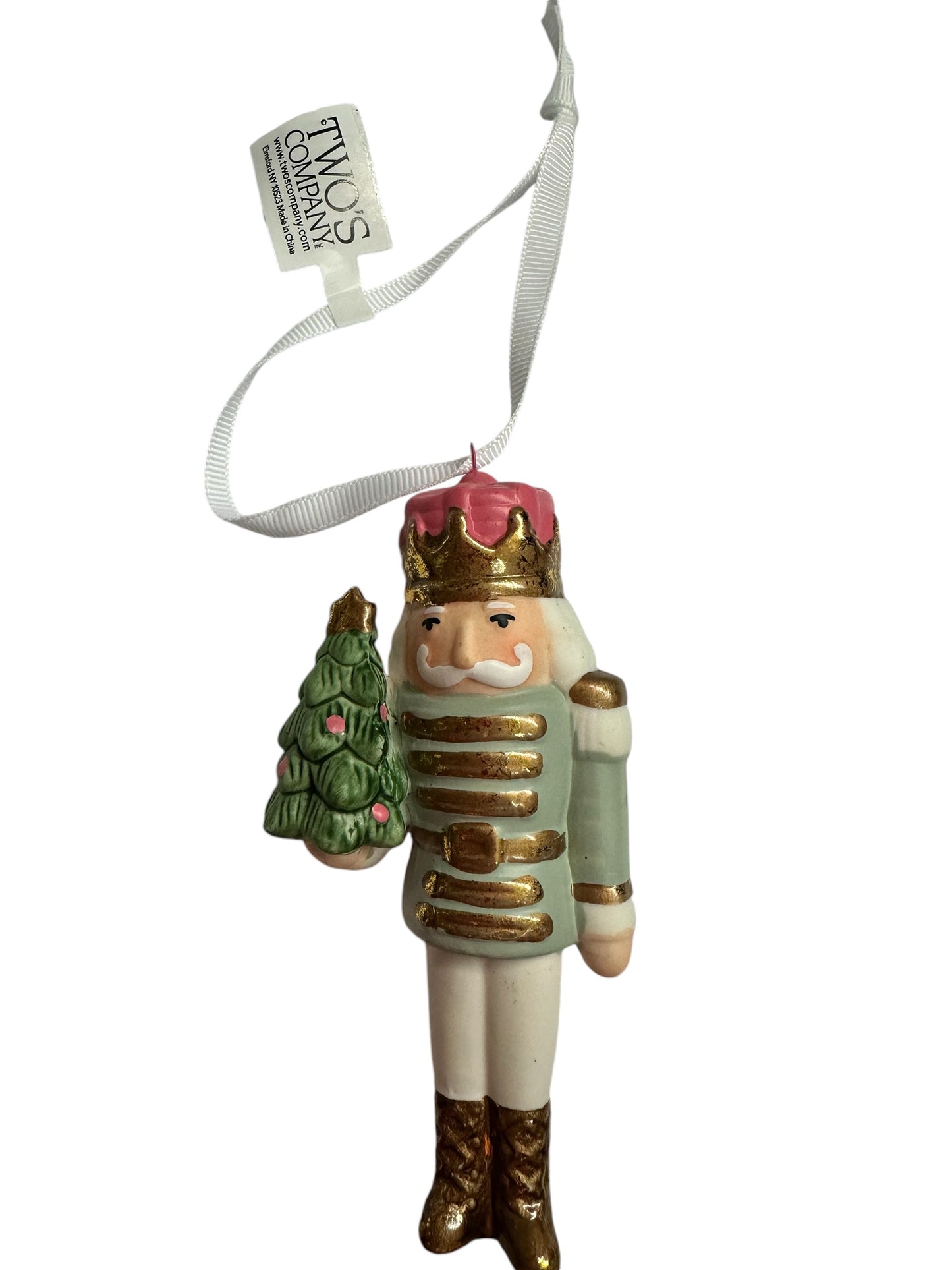 Nutcracker Hand-painted Ornament with Gold Accents