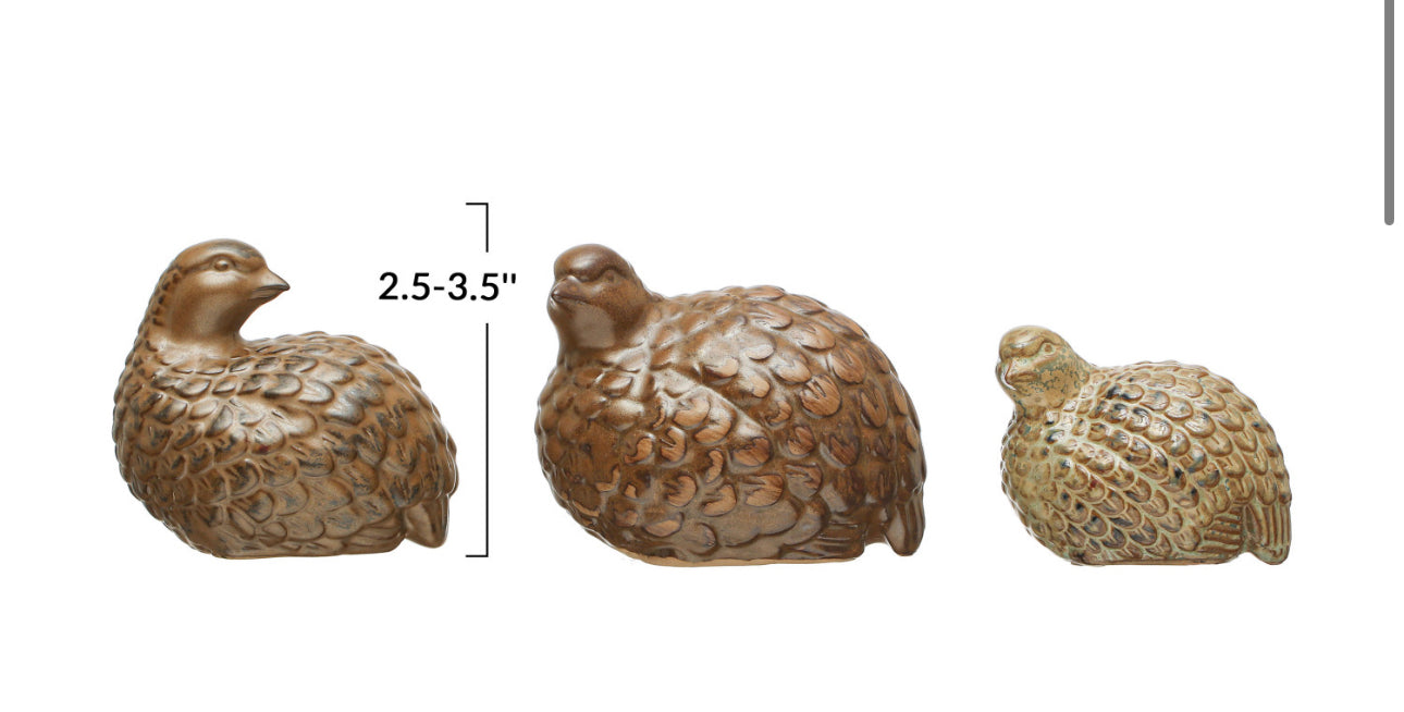 Stoneware Quails