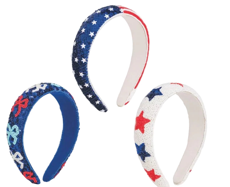 Beaded Americana Headbands