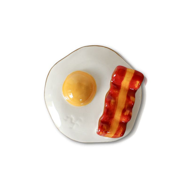 Nora Fleming Minis: ceramic plates with realistic egg and bacon designs. Available in 3", 5", and 7" sizes.