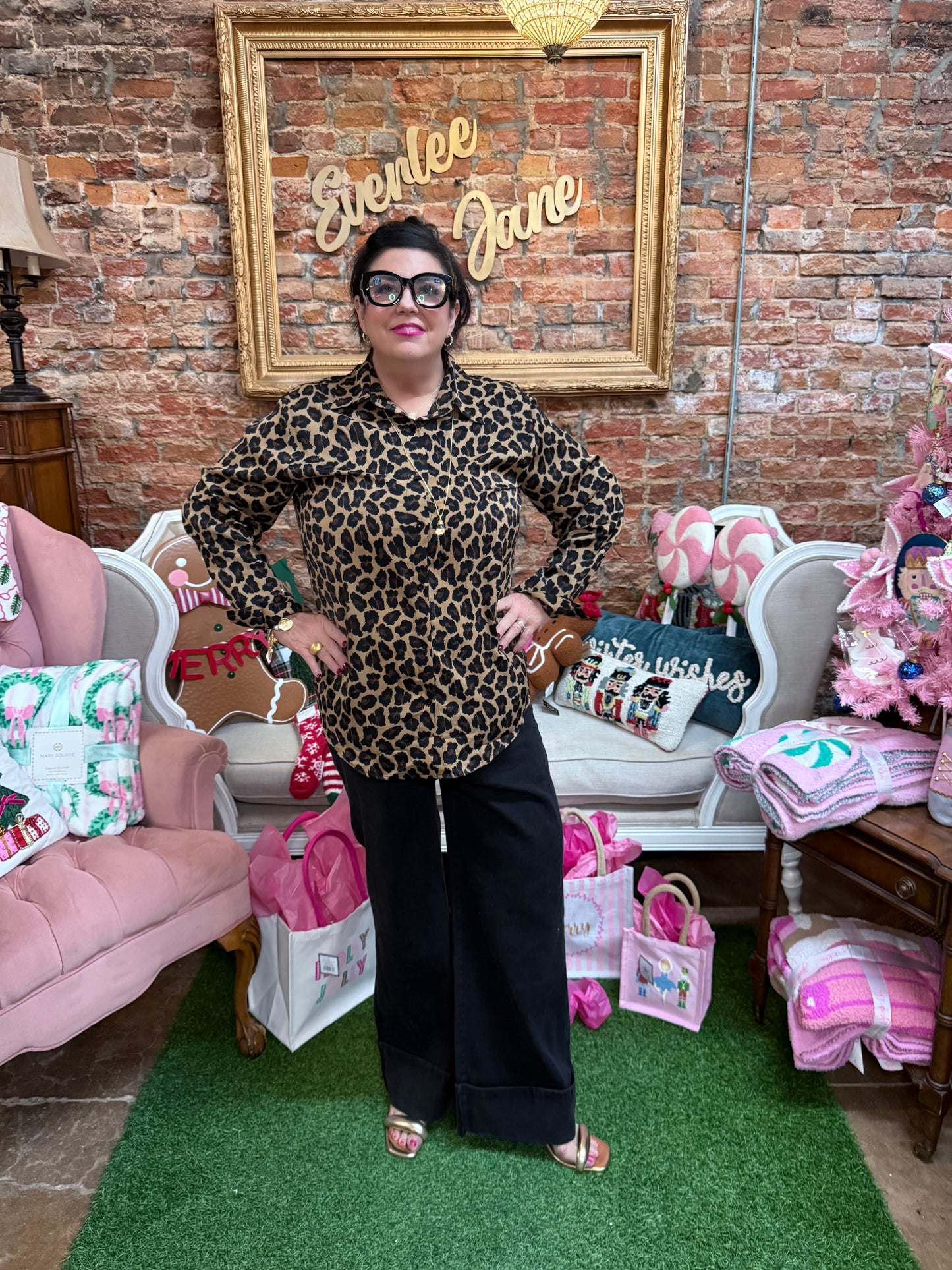 Nina Button Up Tunic Leopard