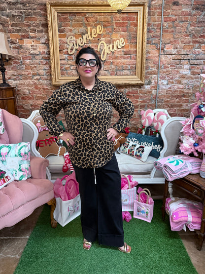 Nina Button Up Tunic Leopard