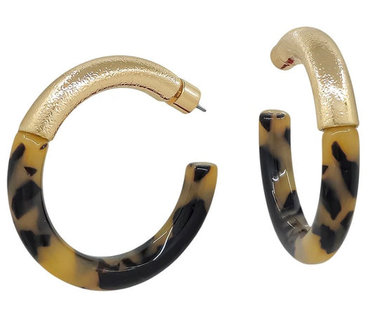 Textured gold top with brown and black tortoise shell acrylic bottom. Available in small, medium, and large.