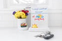 Message board with “Today’s weather forecast: It’s okay to stay inside” and sun drawing. Available sizes: small, medium, large.