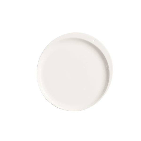 Plain, round white stoneware Celebration Circle Plate. Available in multiple sizes.