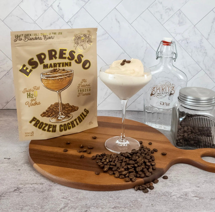 10-ounce pouch of Espresso Martini Frozen Cocktail Mix.