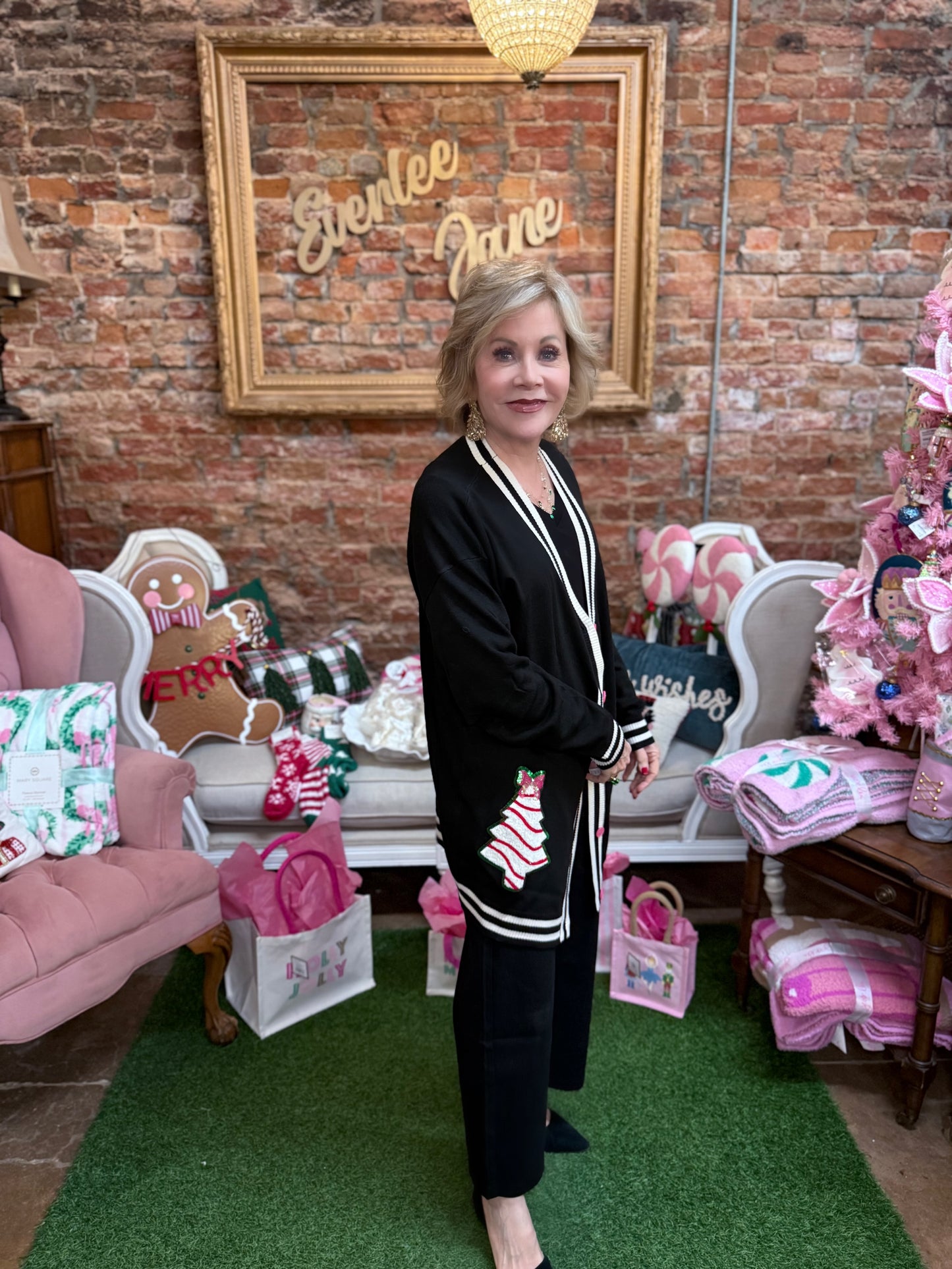 Bow Christmas Treat Long Cardigan