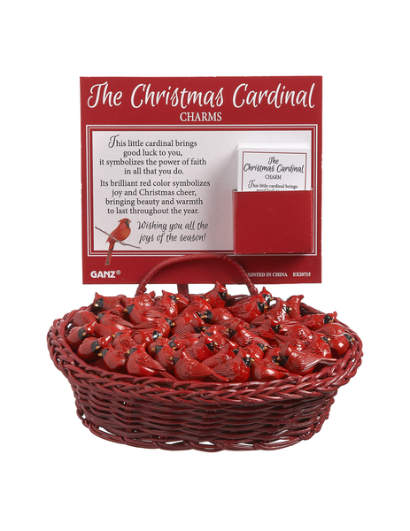 Small red Cardinal Charm ornaments.