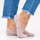 Light pink cable knit no-slip sneaker socks, comfy and stylish. Available in sizes S, M, and L.