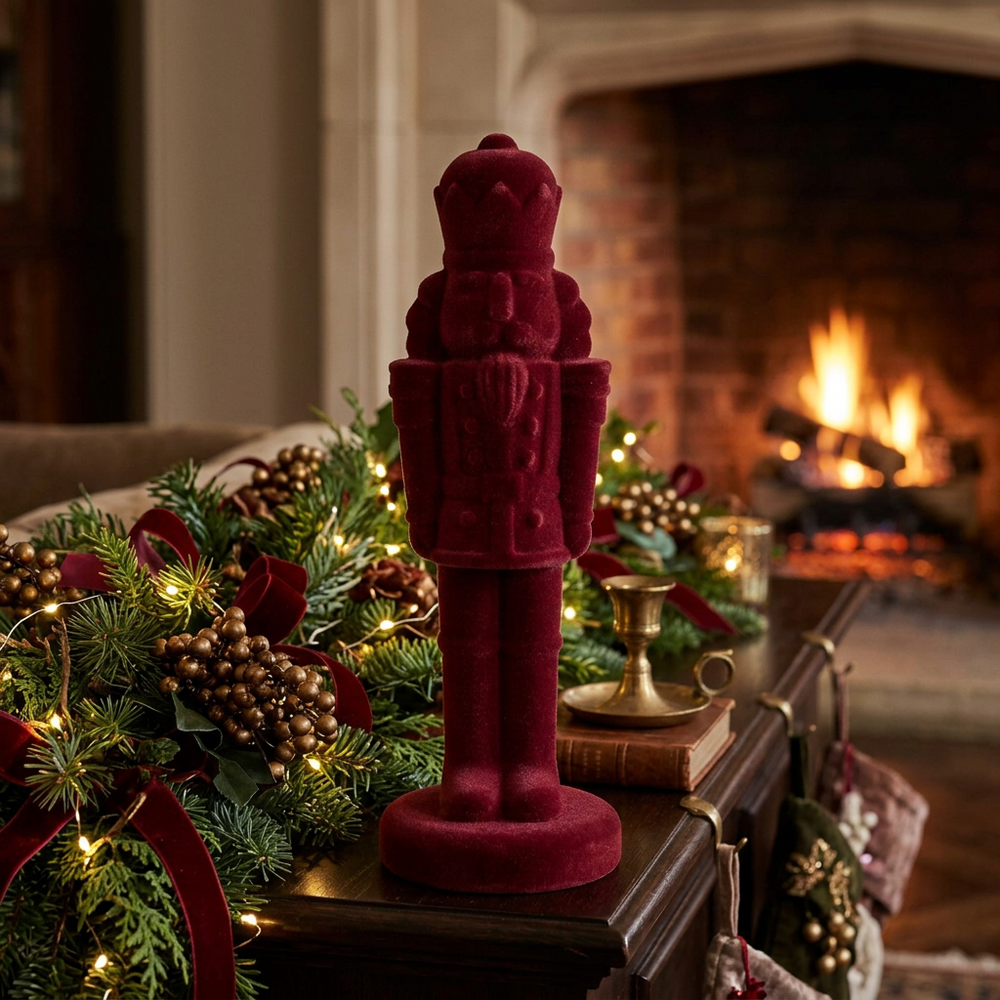Maroon Theodore Nutcracker figure.