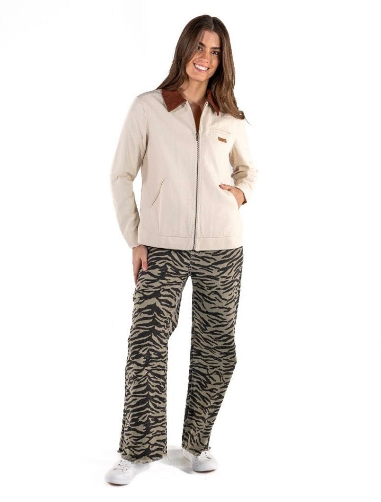 Zebra Print Wide-Leg Jean, available in sizes 24–32.