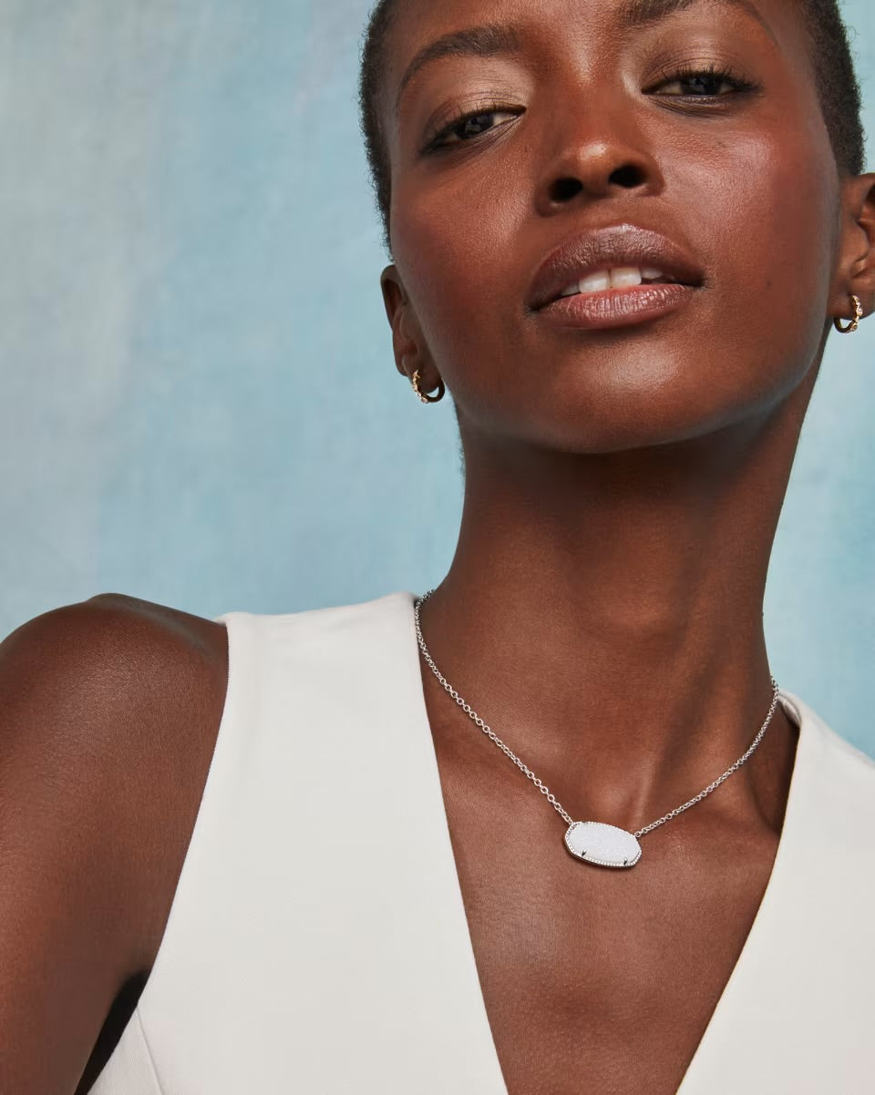 Elisa Silver Statement Pendant Necklace available in small, medium, and large sizes.