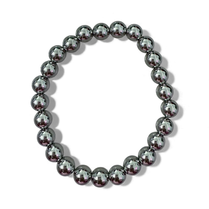 Stainless Steel Ball Beaded Stretch Bracelet with shiny round beads. Available in 6-inch, 7-inch, and 8-inch sizes.