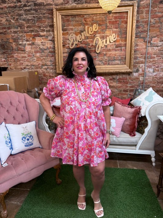 Field of Flowers Puff Sleeve Dress