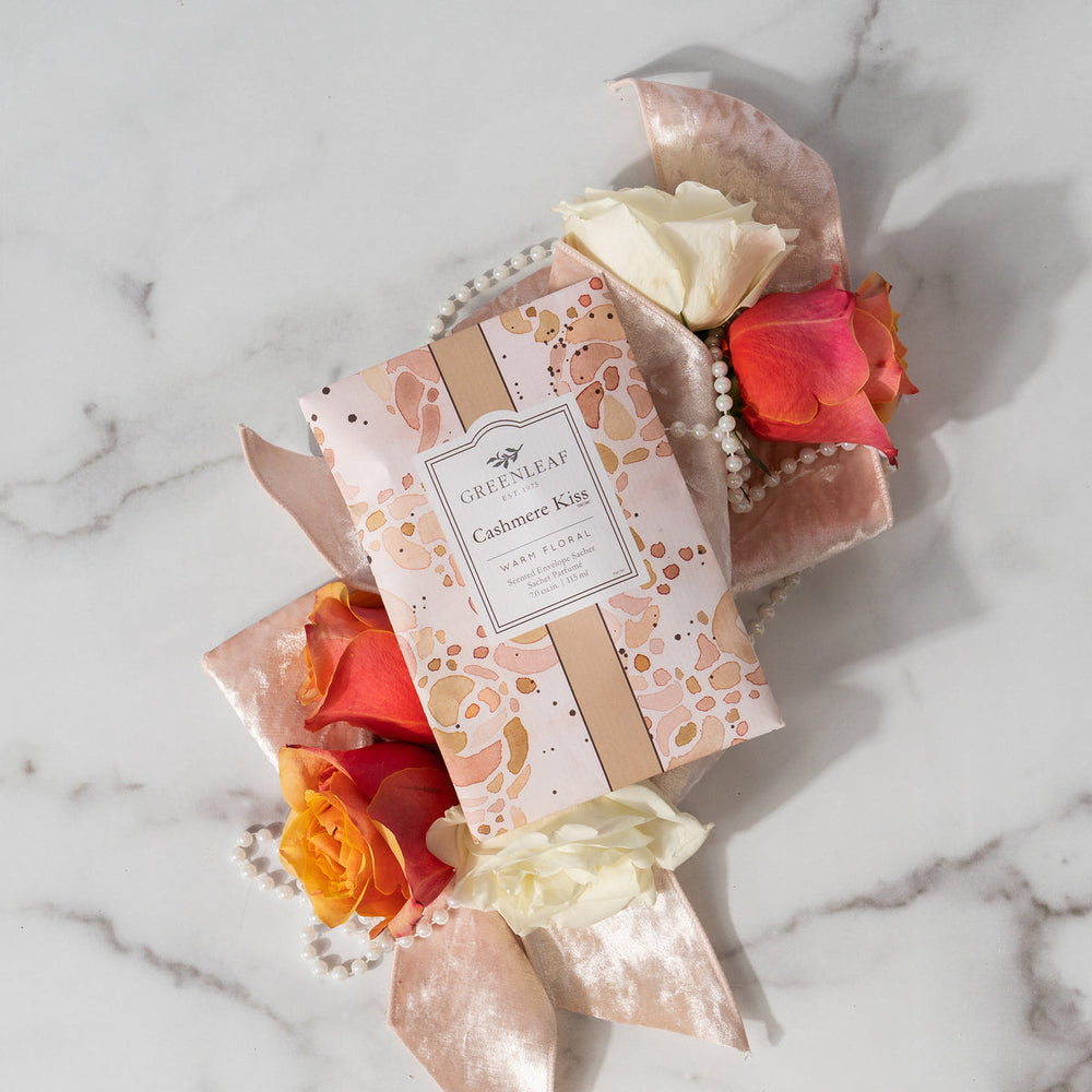 Cashmere Kiss Sachet; available sizes: small, medium, large.