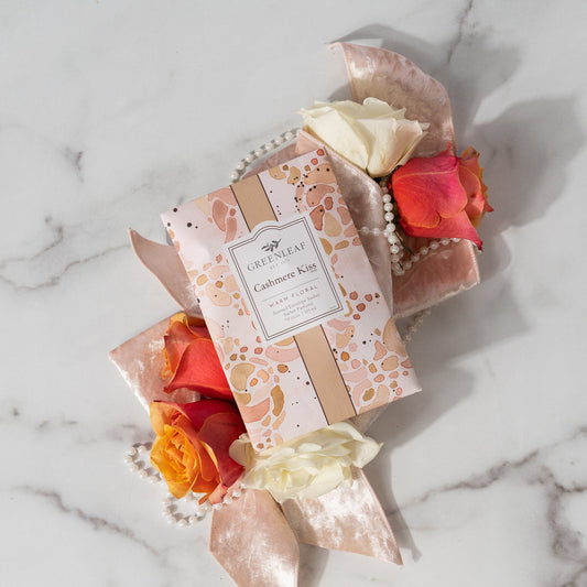 Cashmere Kiss Sachet; available sizes: small, medium, large.