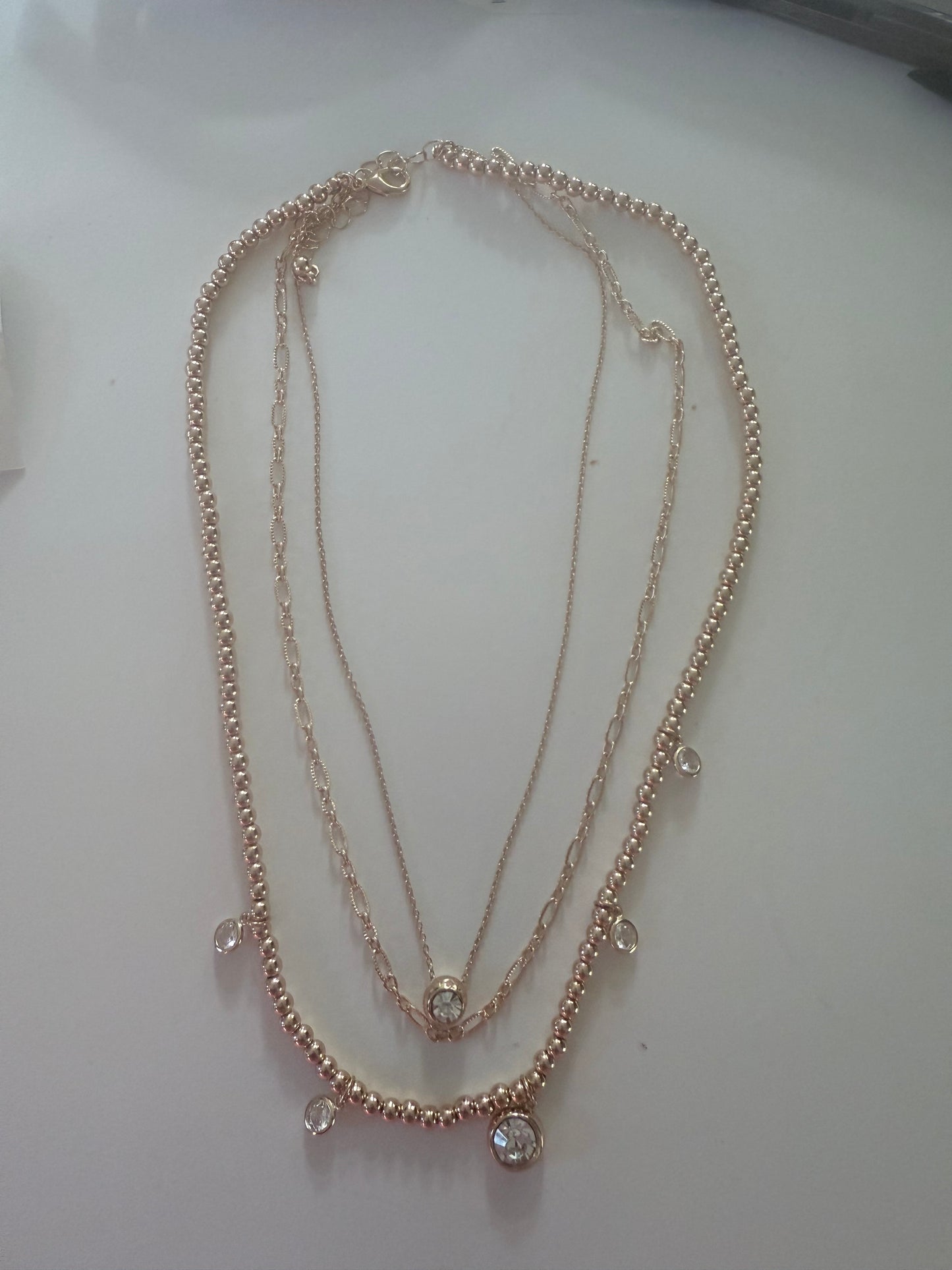 Crystal & Gold Beaded Necklace Set