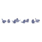 Chinoiserie Blue Robin Decorative Birds with blue floral patterns. Set of 7. Available in small, medium, and large sizes.