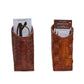 Chestnut Woven Leather Eyeglass Holder in patchwork genuine leather. Available sizes: Small, Medium, Large.