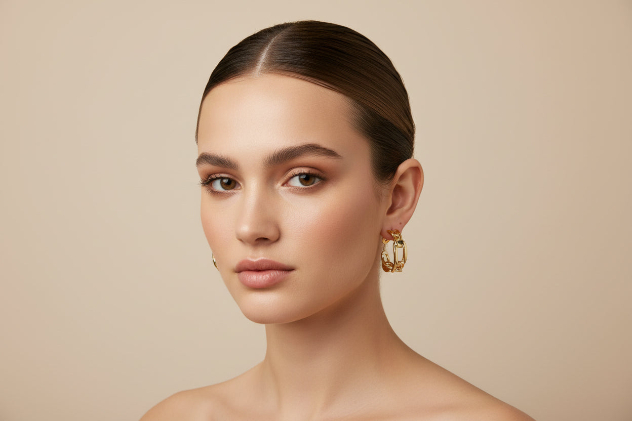 Hoop Earrings in a classic circular design. Available in small, medium, and large sizes.