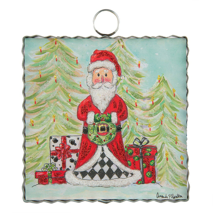 Mini Gallery Art Elegant Santa, square festive art piece.