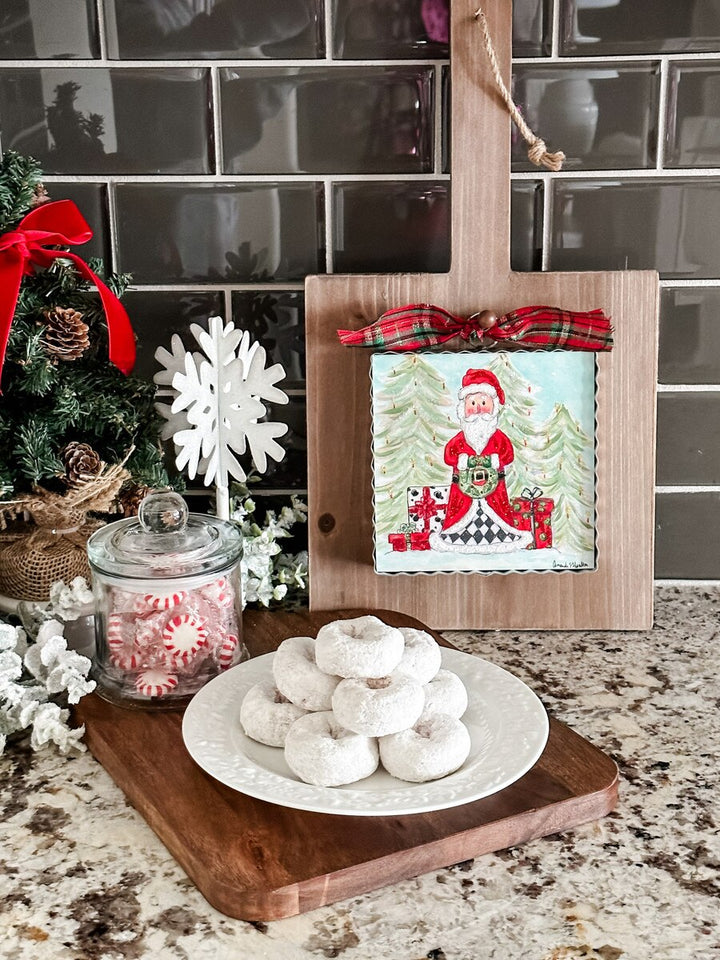 Elegant Santa square decorative tile.