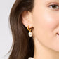 Wave Hoop & Charm Earring Pearl with 24K gold plating and pear-shaped pearls. Available in multiple sizes.