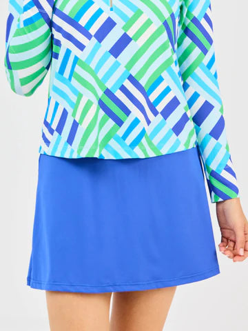 Royal blue Saratoga Skort, available in XS-XL. Skort features a fitted silhouette and smooth finish.