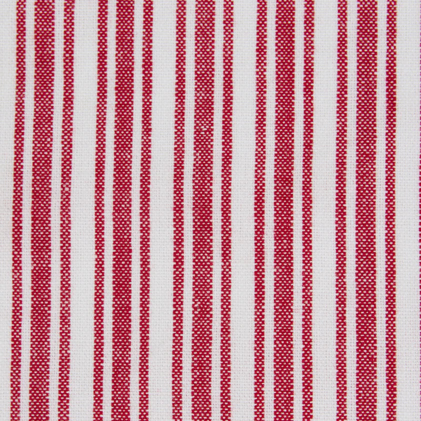 Red and white vertical striped Betsy Ross Embellished Dishtowel with thick and thin red bands. Sizes available: 18"x28".