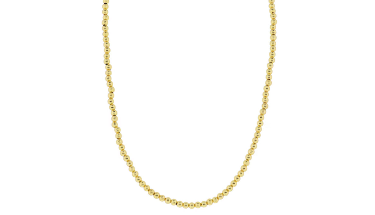 My Golden Chain! 18K Gold Plated Medium Gold Ball Beaded Strand Necklace