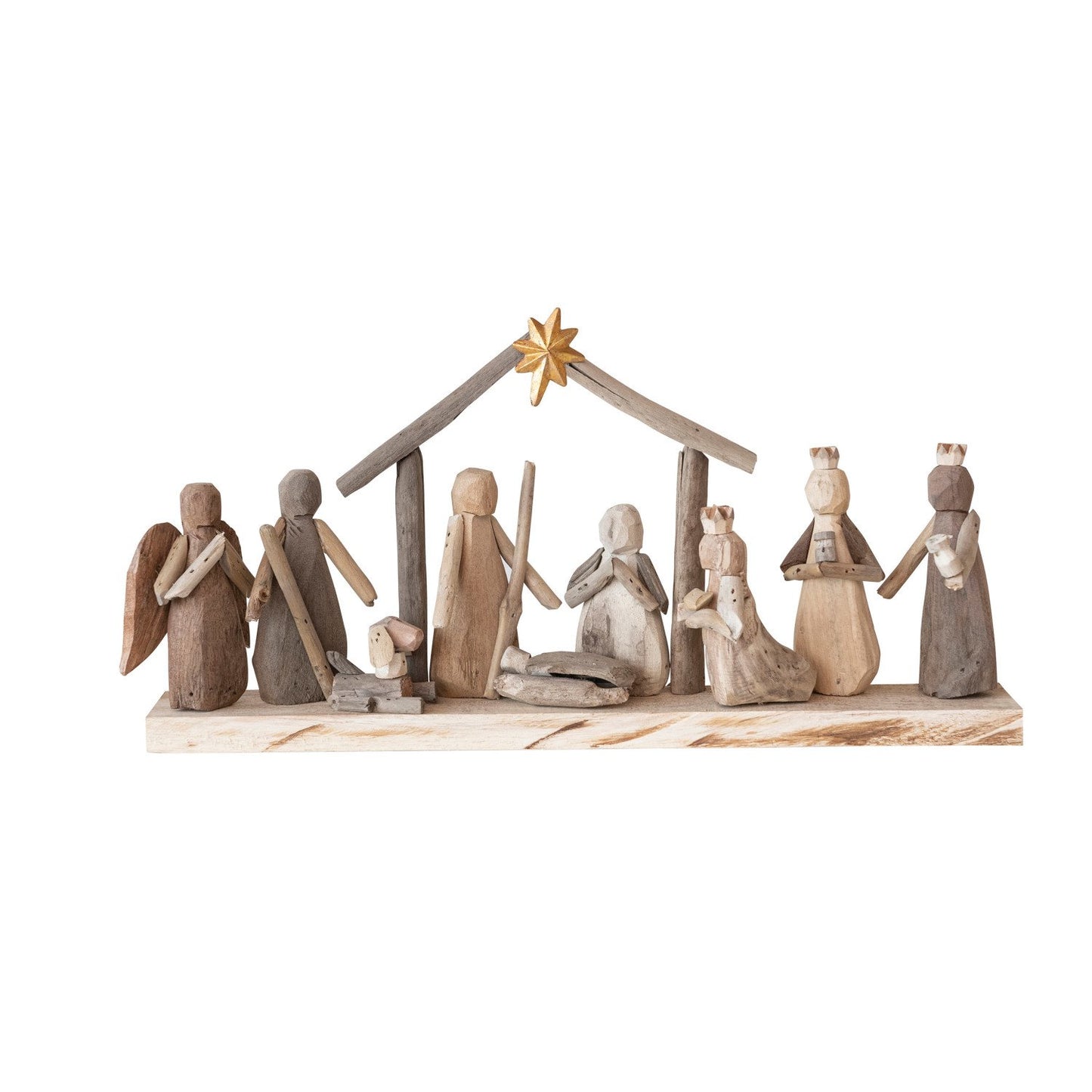 Handmade Driftwood & Acacia Wood Nativity