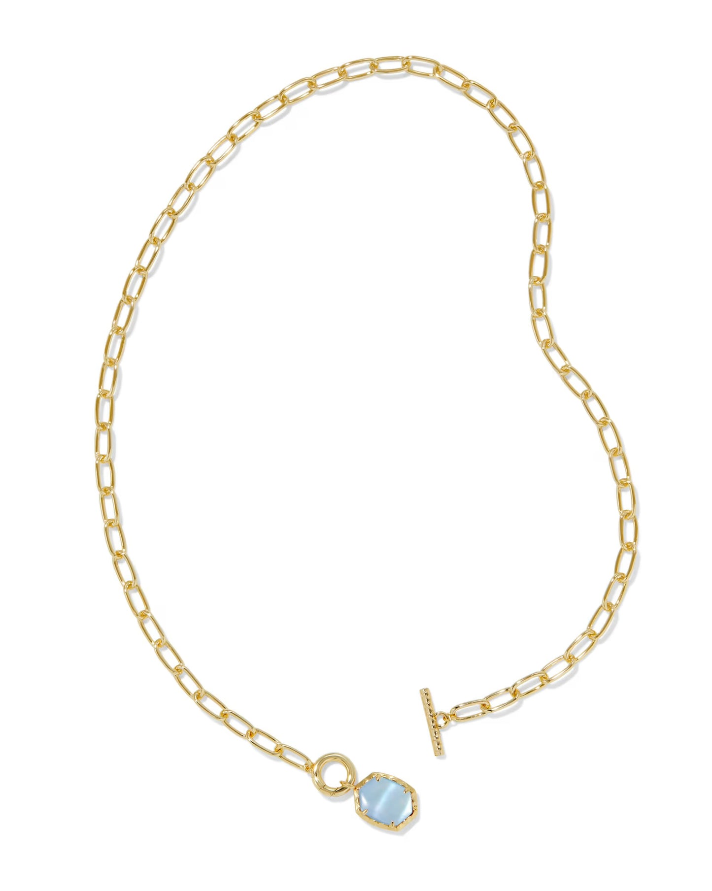 Daphne Link Chain Gold with Light Blue Stone